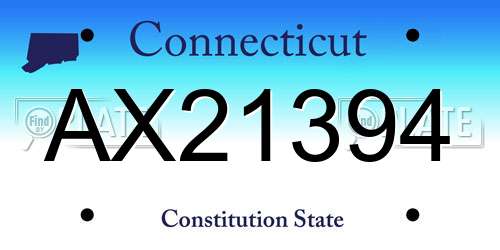 AX21394 Connecticut License Plate