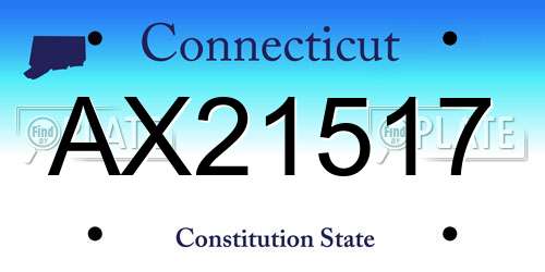 AX21517 Connecticut License Plate
