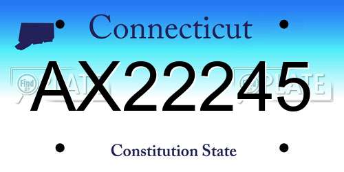 AX22245 Connecticut License Plate