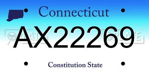 AX22269 Connecticut License Plate