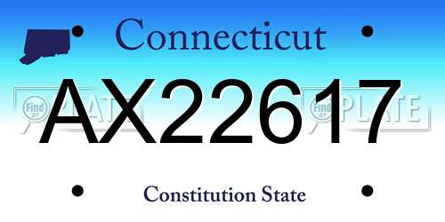 AX22617 Connecticut License Plate