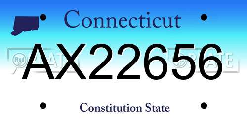 AX22656 Connecticut License Plate