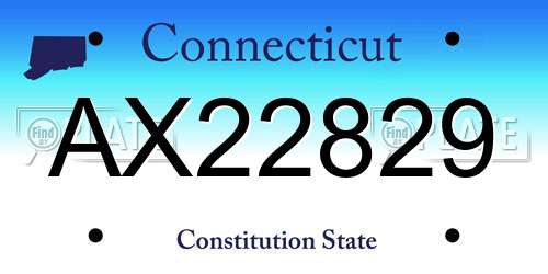 AX22829 Connecticut License Plate