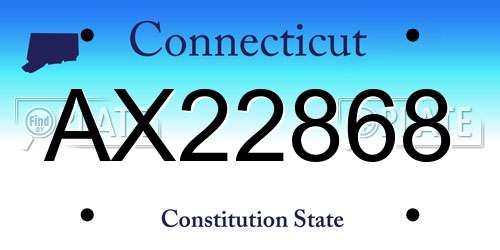 AX22868 Connecticut License Plate