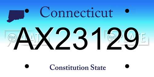 AX23129 Connecticut License Plate