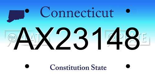 AX23148 Connecticut License Plate
