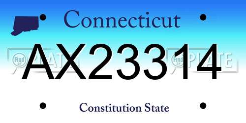 AX23314 Connecticut License Plate