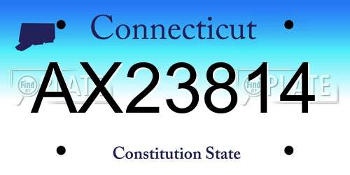 AX23814 Connecticut License Plate