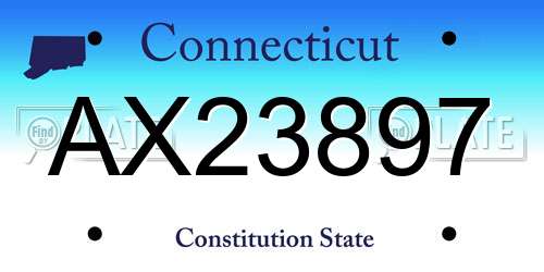 AX23897 Connecticut License Plate