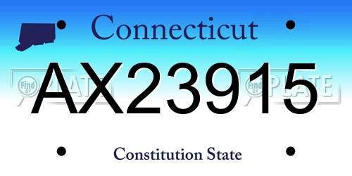 AX23915 Connecticut License Plate