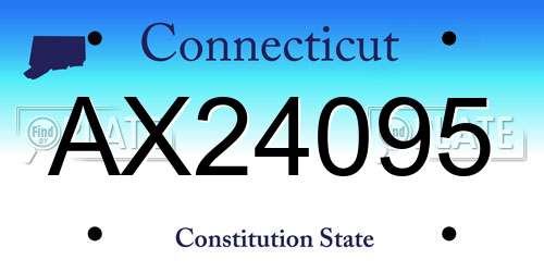 AX24095 Connecticut License Plate