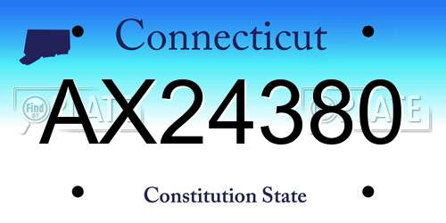 AX24380 Connecticut License Plate