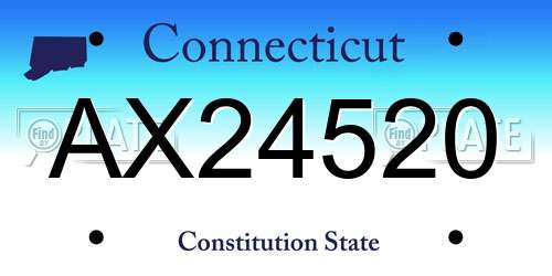 AX24520 Connecticut License Plate