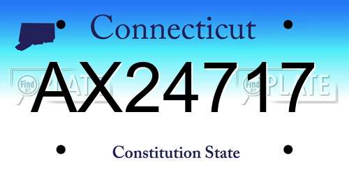 AX24717 Connecticut License Plate