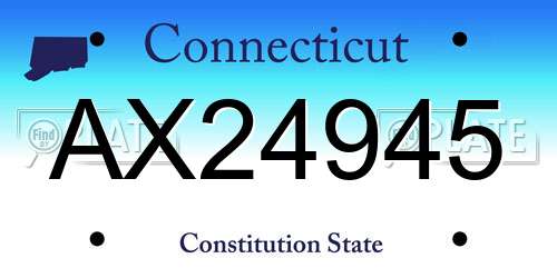 AX24945 Connecticut License Plate