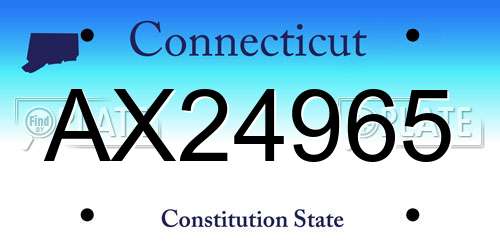 AX24965 Connecticut License Plate