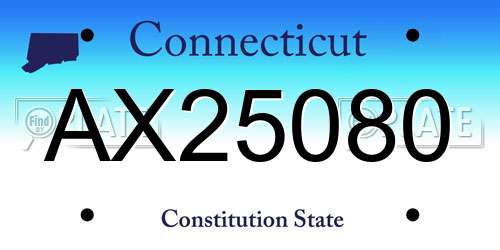 AX25080 Connecticut License Plate