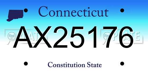 AX25176 Connecticut License Plate