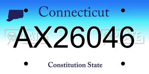 AX26046 Connecticut License Plate