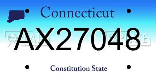 AX27048 Connecticut License Plate