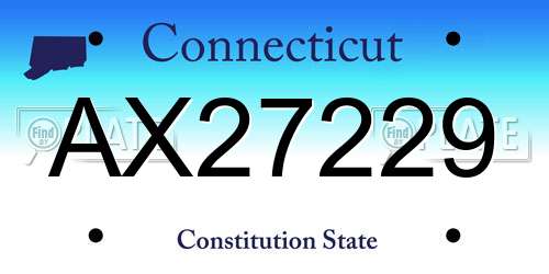 AX27229 Connecticut License Plate