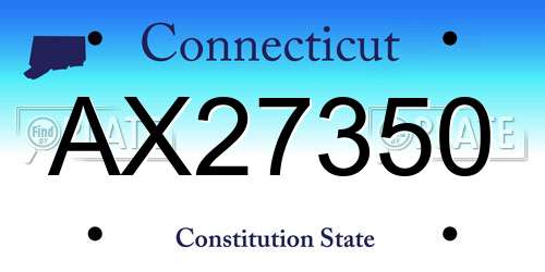 AX27350 Connecticut License Plate