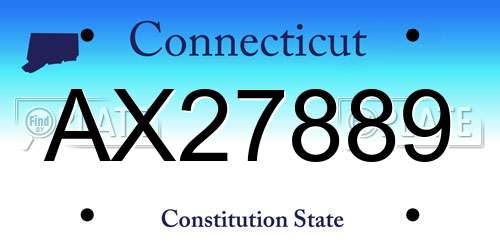 AX27889 Connecticut License Plate