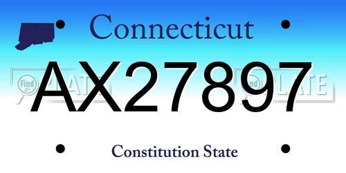 AX27897 Connecticut License Plate