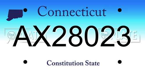 AX28023 Connecticut License Plate