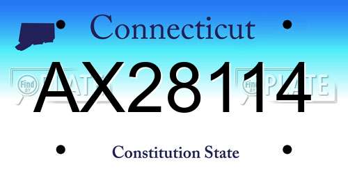 AX28114 Connecticut License Plate
