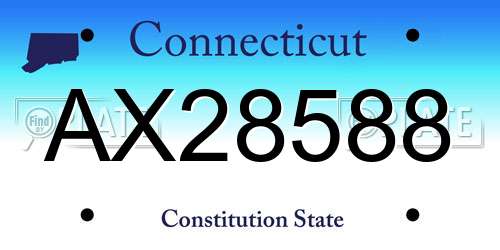 AX28588 Connecticut License Plate