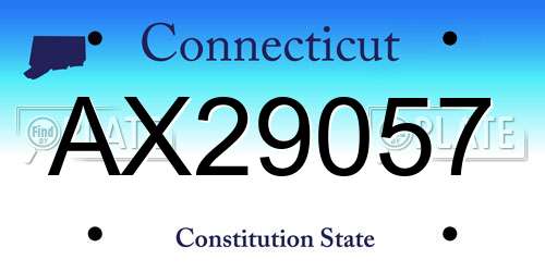 AX29057 Connecticut License Plate