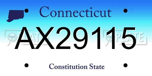 AX29115 Connecticut License Plate