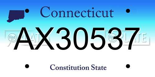 AX30537 Connecticut License Plate