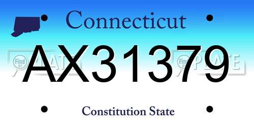 AX31379 Connecticut License Plate