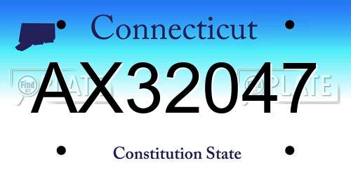 AX32047 Connecticut License Plate