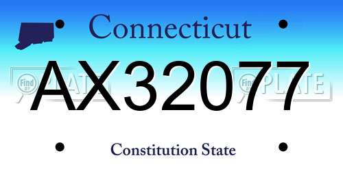 AX32077 Connecticut License Plate
