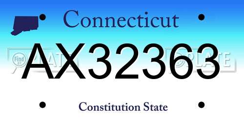 AX32363 Connecticut License Plate