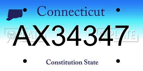 AX34347 Connecticut License Plate