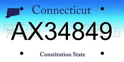 AX34849 Connecticut License Plate