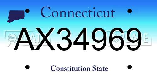AX34969 Connecticut License Plate