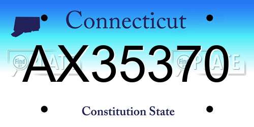 AX35370 Connecticut License Plate