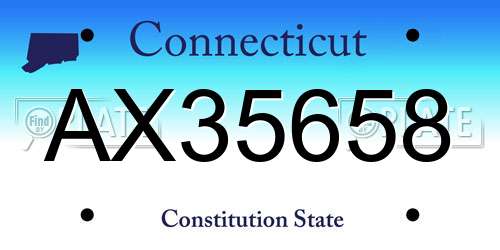 AX35658 Connecticut License Plate