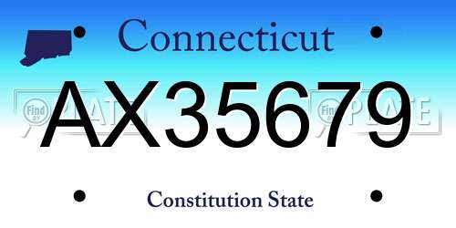 AX35679 Connecticut License Plate
