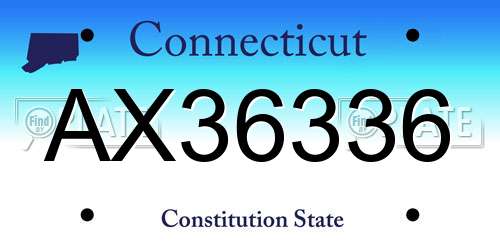 AX36336 Connecticut License Plate
