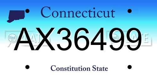 AX36499 Connecticut License Plate
