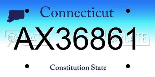 AX36861 Connecticut License Plate