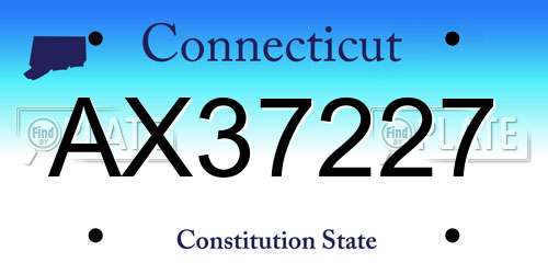 AX37227 Connecticut License Plate