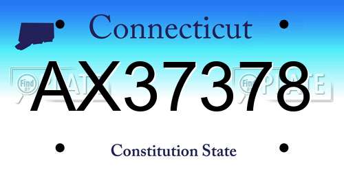AX37378 Connecticut License Plate