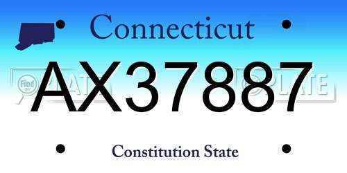 AX37887 Connecticut License Plate